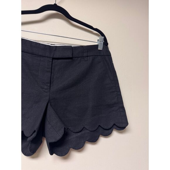 J. CREW FACTORY 4" Linen-Cotton Scalloped Hem Short, Sz 8 - Picture 4 of 9